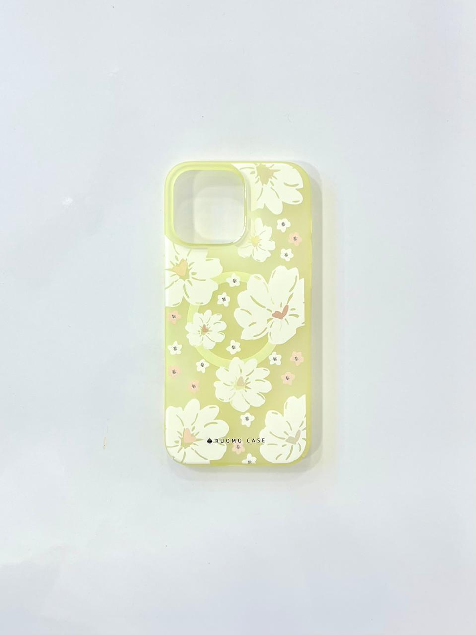 Yellow Floral Case with For iPhone 16 Pro Max