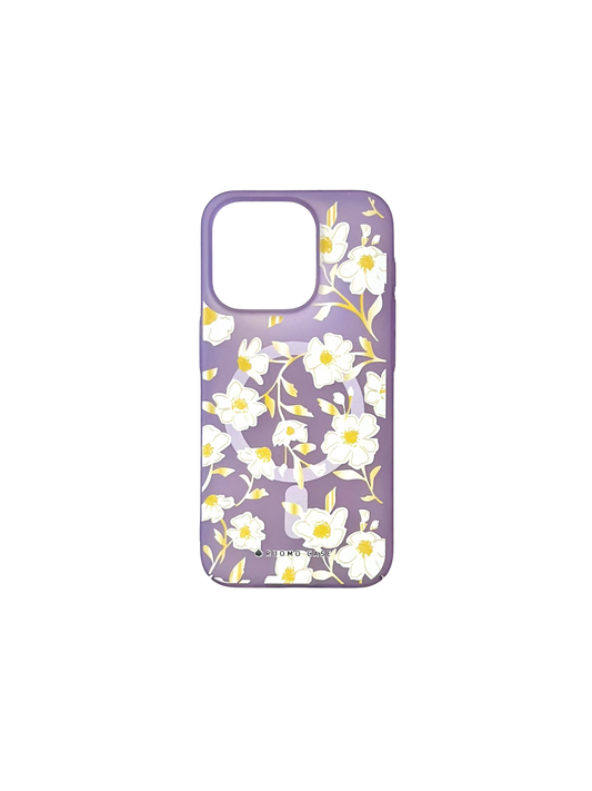 Purple Floral Case For iPhone 15 Pro